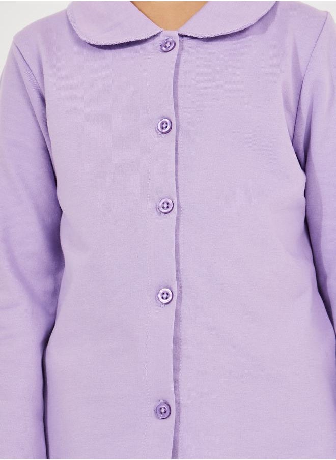 Collared Button Down Shirt & Pyjama Set
