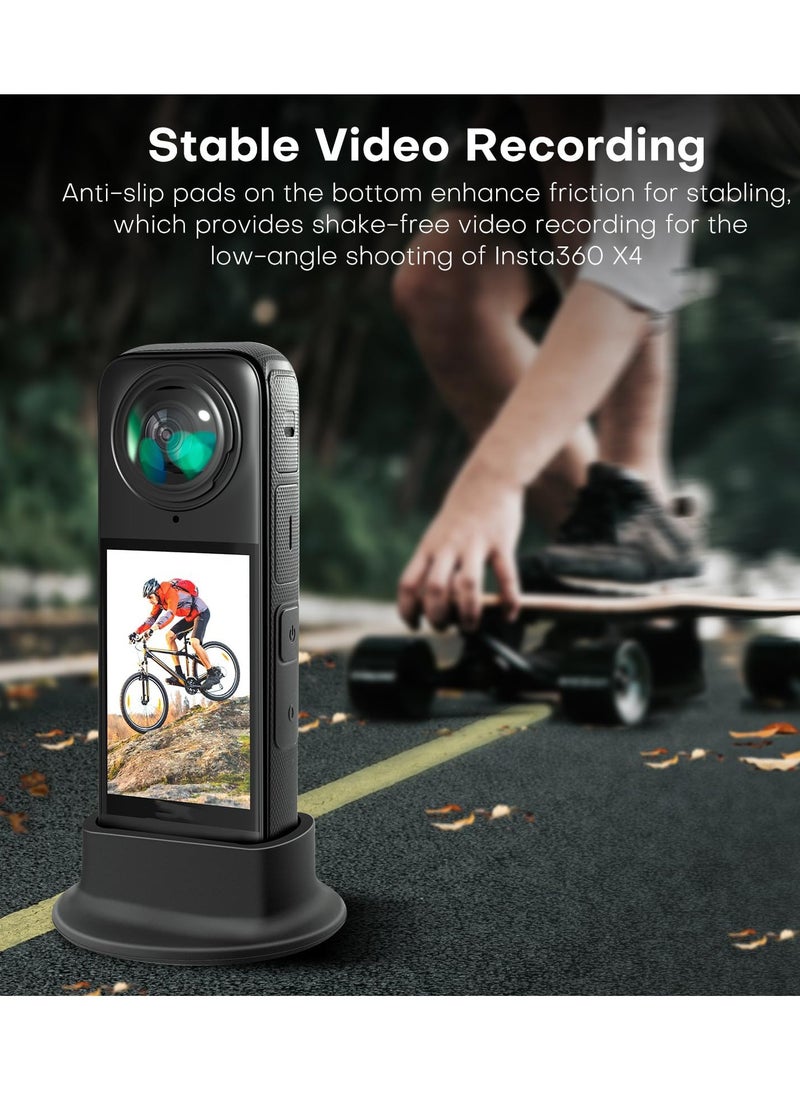 Camera Desktop Mount for Insta360 X4, Silicone Non-Slip Stable Mount, Vertical Stand Holder for Selfie Video, Camera Mount Stand Base for Insta360 X4