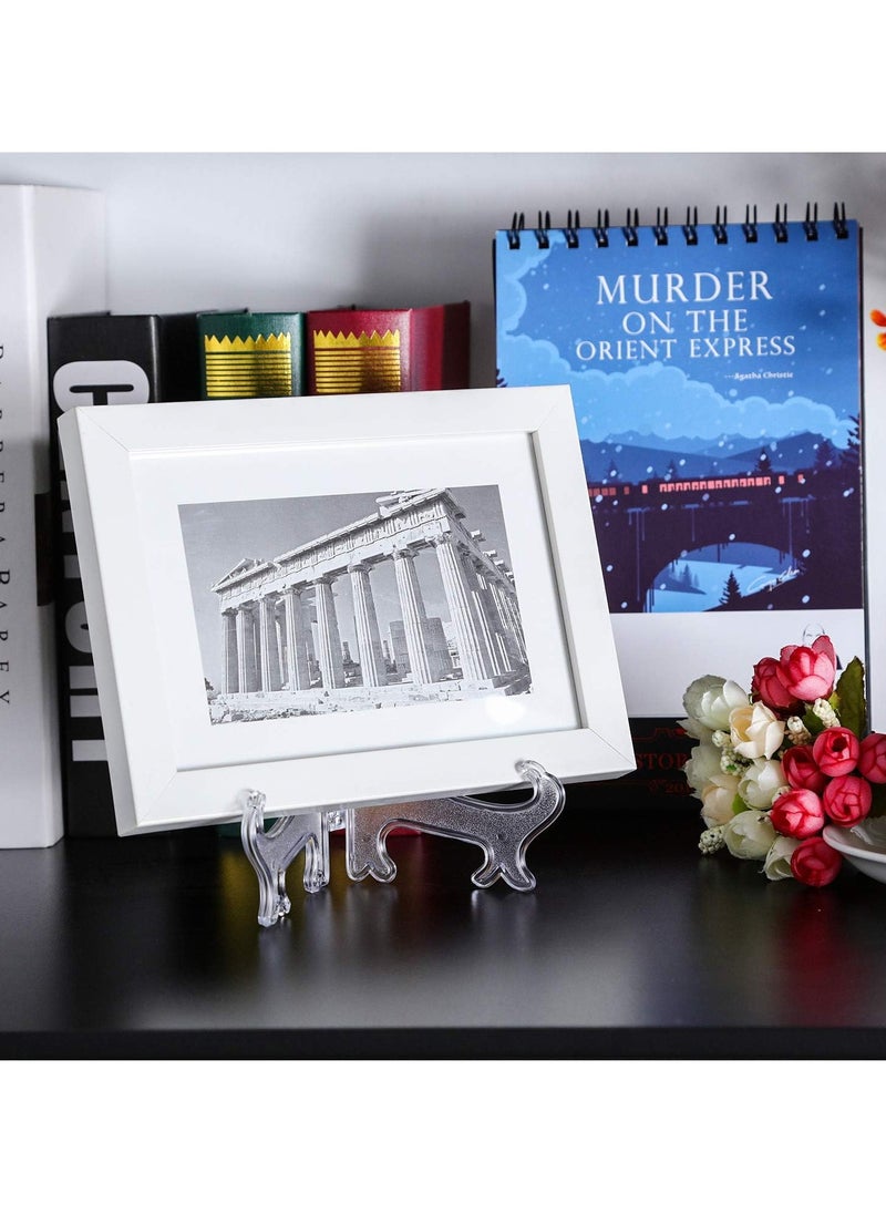 12 Pieces Plastic Easel Stands Plate Stands Holders, Picture Easel Stand Clear for Display Picture Frame Collectibles Desktop Weddings Party Home Decoration