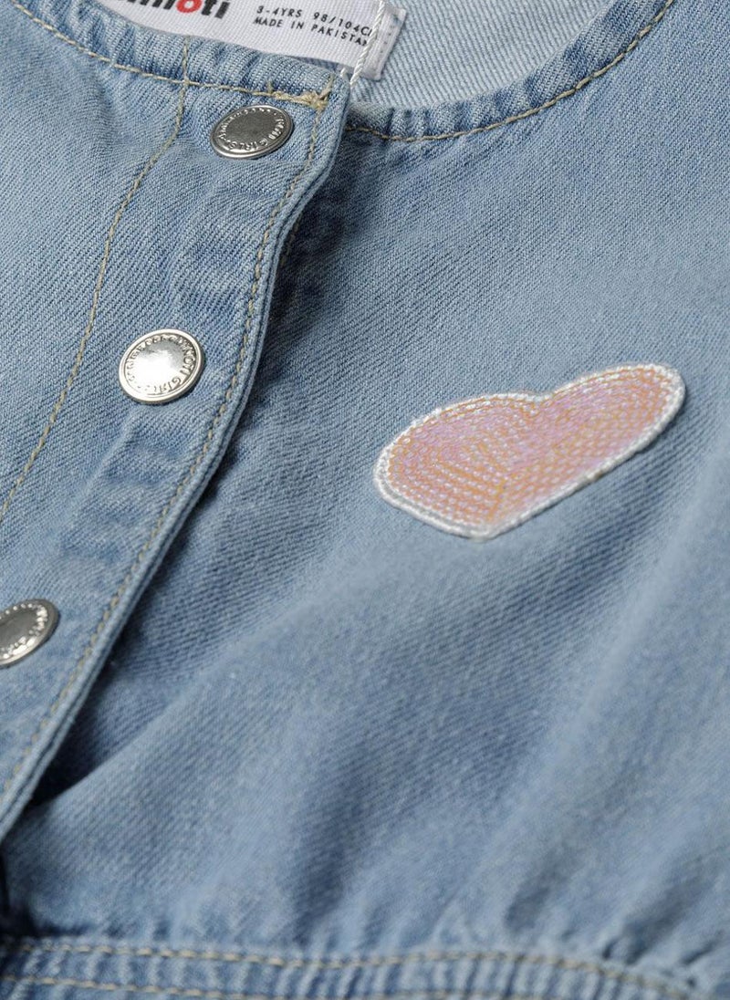 Kids Girls Denim Playsuit