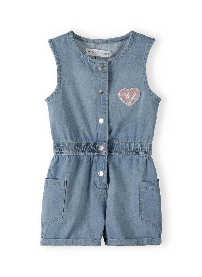 Kids Girls Denim Playsuit