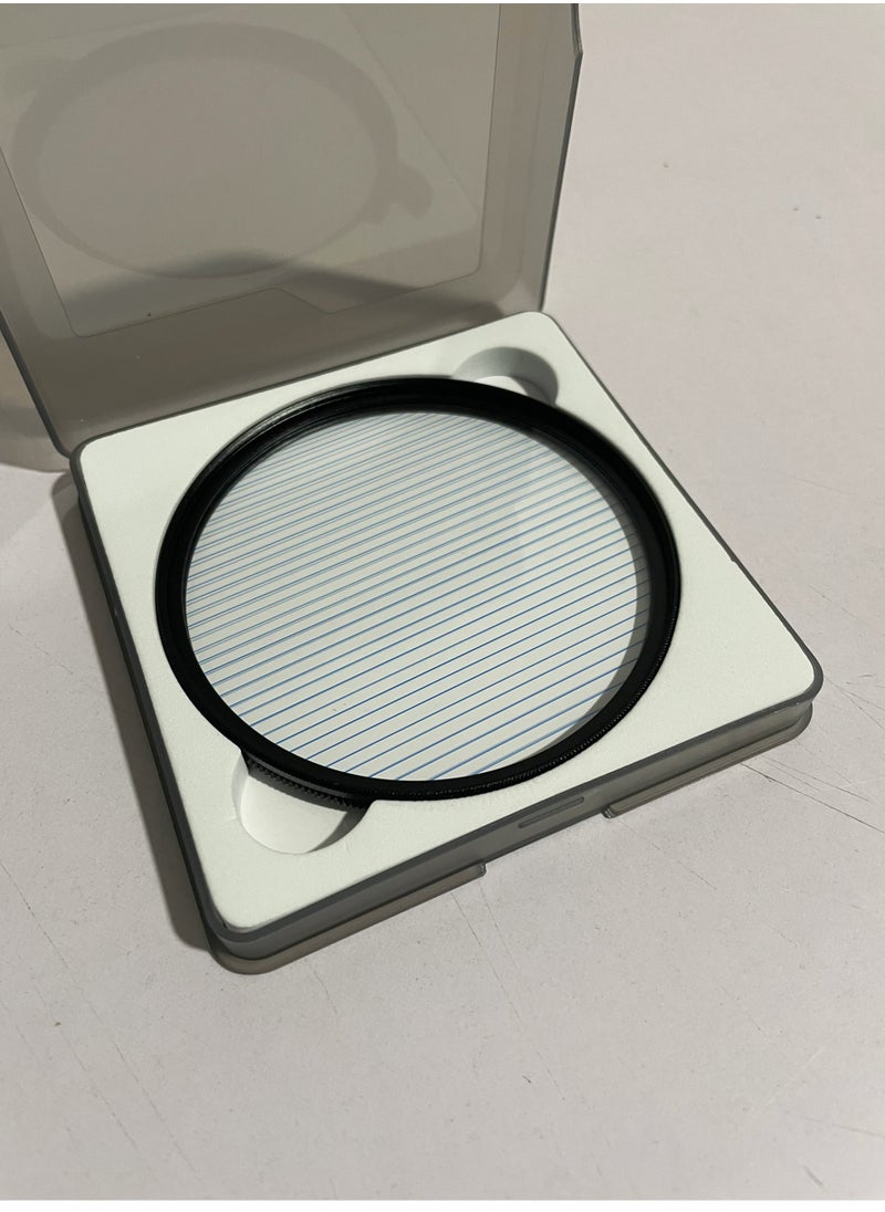 77MM Camera Len Filter, Special Film Effect Camera Len Filter Accessories, Camera Blue Brushed Film Polarizer, Widescreen Film Polarizer Len Filter, for Professional Photography Lens (Blue Brushed)