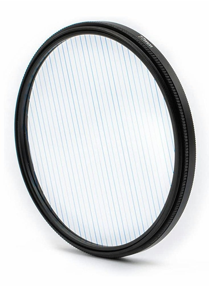 77MM Camera Len Filter, Special Film Effect Camera Len Filter Accessories, Camera Blue Brushed Film Polarizer, Widescreen Film Polarizer Len Filter, for Professional Photography Lens (Blue Brushed)