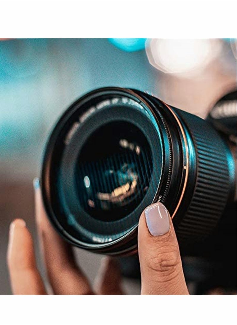 77MM Camera Len Filter, Special Film Effect Camera Len Filter Accessories, Camera Blue Brushed Film Polarizer, Widescreen Film Polarizer Len Filter, for Professional Photography Lens (Blue Brushed)