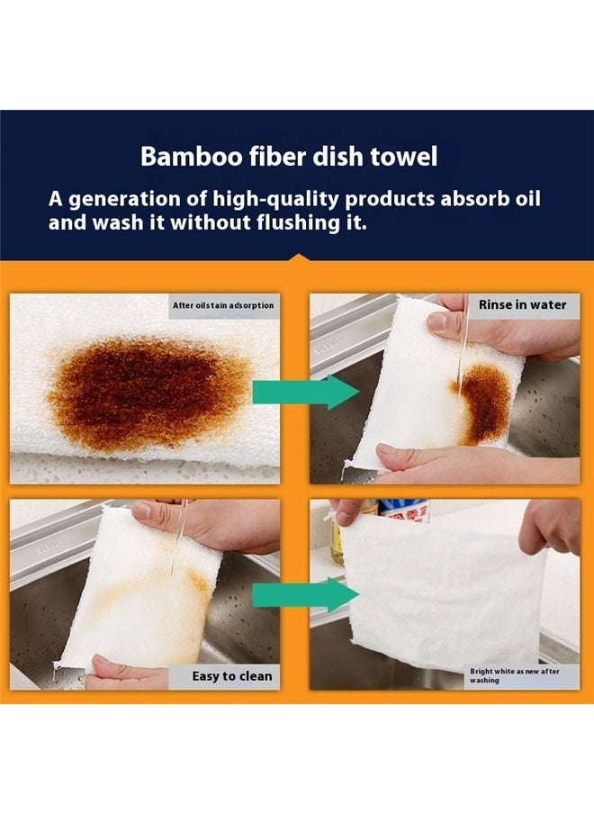 5-Piece Cotton Dish Cloth Set White 27x30cm, Hemmed Fingertip Towels for Kitchen
