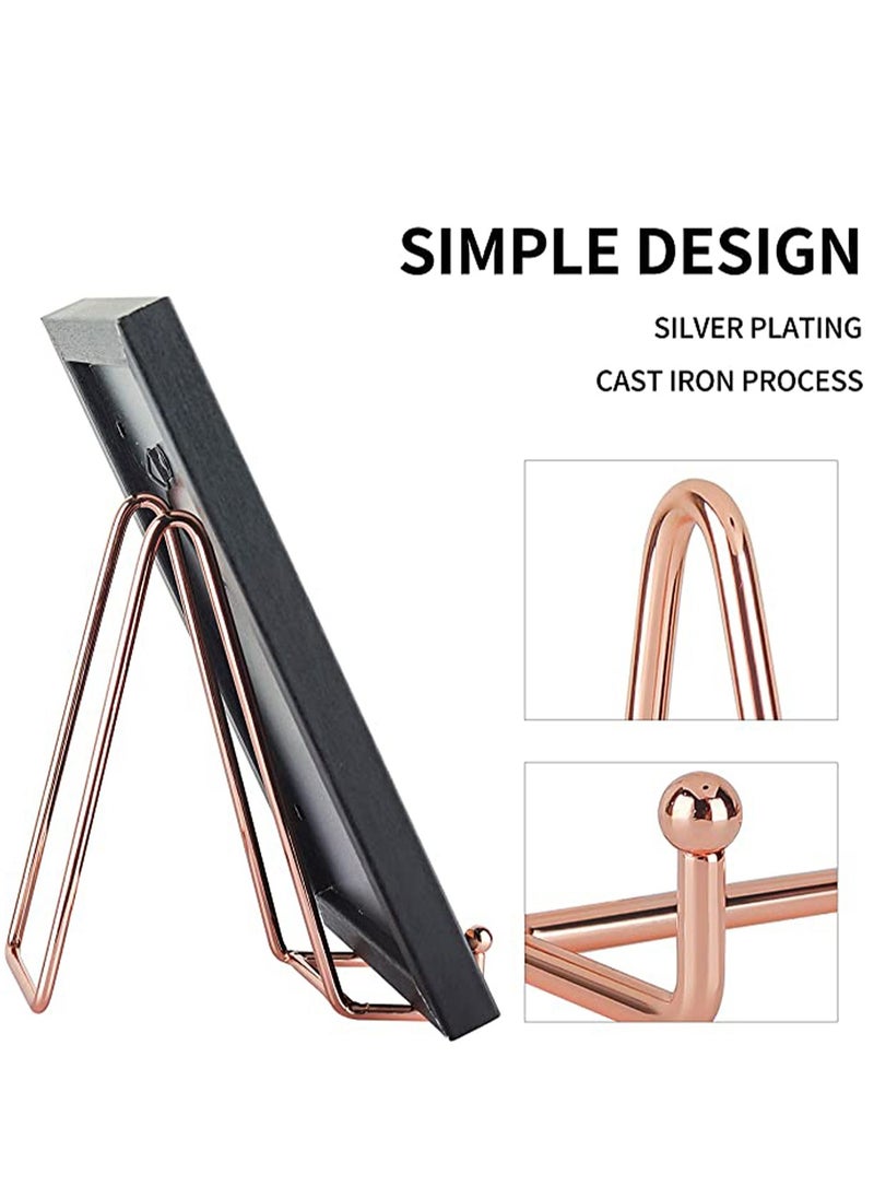 Metal Display Stands, 3 Pack 6 inch Rose Gold Stands Holder Display Stand for Decorative Plates, Mobile Phone Holder, Photo Frames, Postcards, Photo Holder, Etc