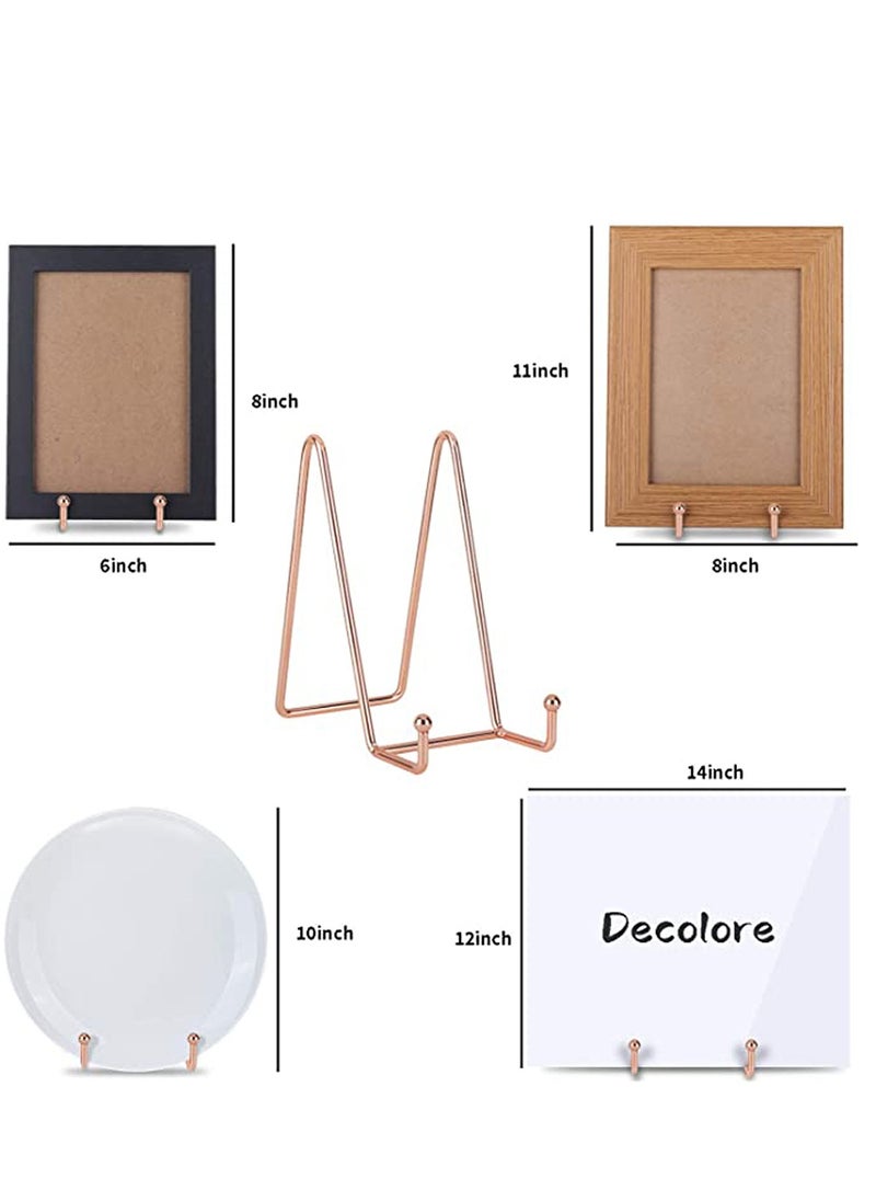 Metal Display Stands, 3 Pack 6 inch Rose Gold Stands Holder Display Stand for Decorative Plates, Mobile Phone Holder, Photo Frames, Postcards, Photo Holder, Etc