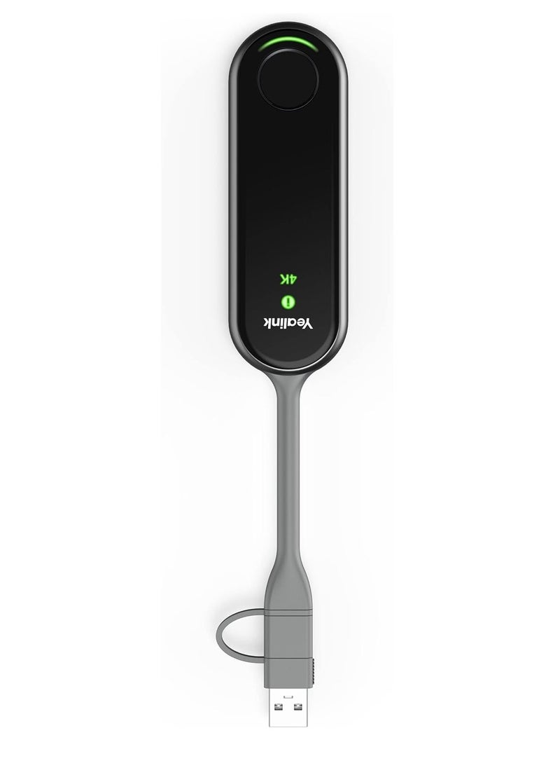 Yealink WPP30 4K Wireless Presentation Pod – USB Type-C, Bluetooth, Compact Design – Black