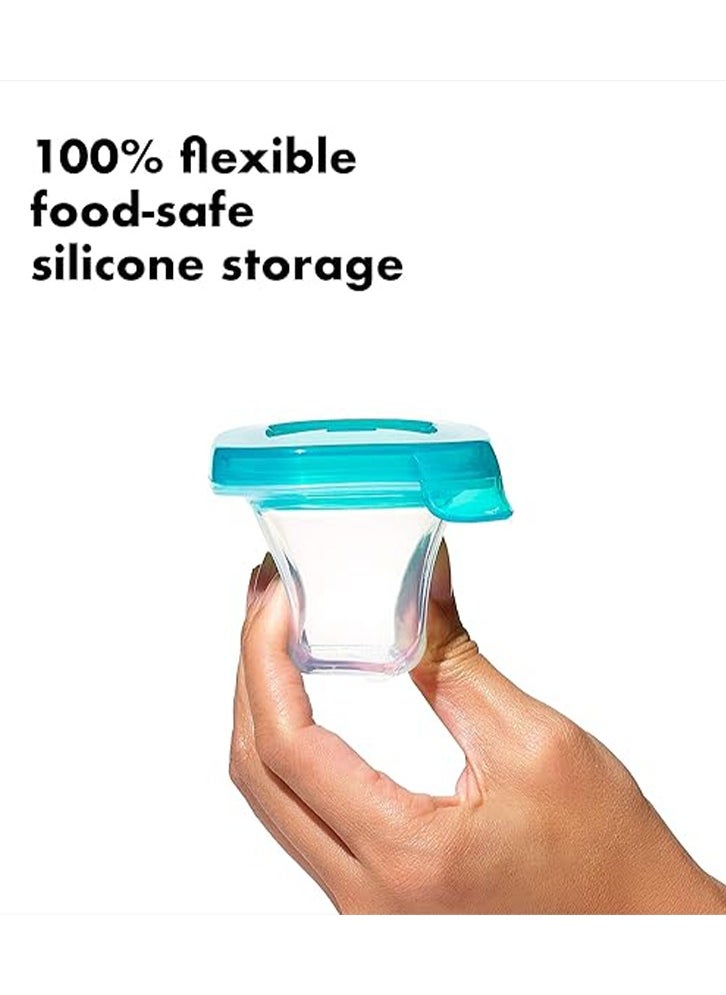 Timed complementary food box, storage box, sealed fresh-keeping box, compartmentalized storage box, cutlery box, portable - six pack mixed color 120ML - with tray