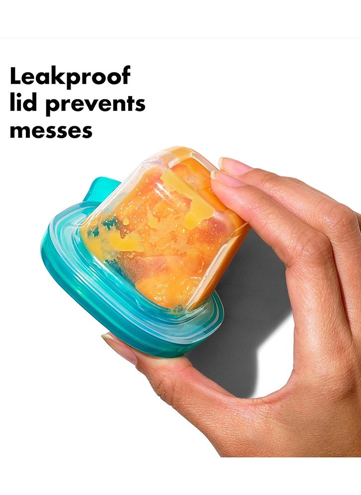 Timed complementary food box, storage box, sealed fresh-keeping box, compartmentalized storage box, cutlery box, portable - six pack mixed color 120ML - with tray