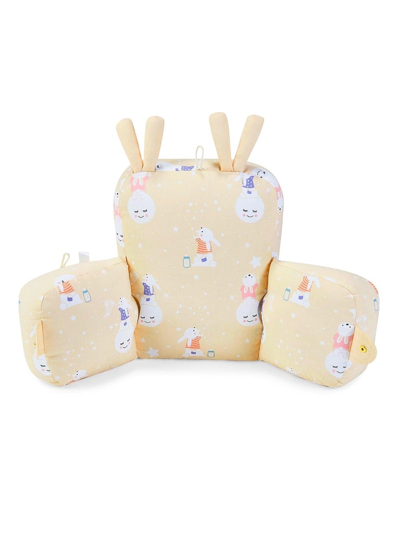 Haus Kinder 100 Cotton Poplin Adjustable Baby Pillow Cum Baby Seat Baby Pillow for New Born to 18 Months Head Protector for Baby Safety Multi Color Size H27cm W25cm Serene Dreamscape 1Pc