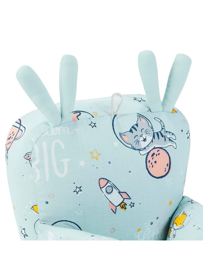 haus kinder 100 Cotton Poplin Adjustable Baby Pillow Cum Baby Seat Baby Pillow for New Born to 18 Months Head Protector for Baby Safety Blue Color Size H 27cm W 25cm Spacewalk 1Pc