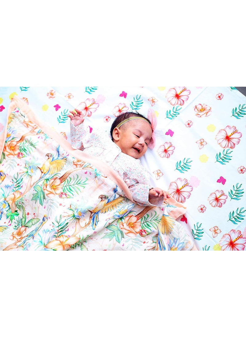 SnuggleMe Pure Organic Cotton Baby Cotton Blanket Dohar with Majestic Macau Dohar for NewbornBoyGirl 02 Years 100X120cms