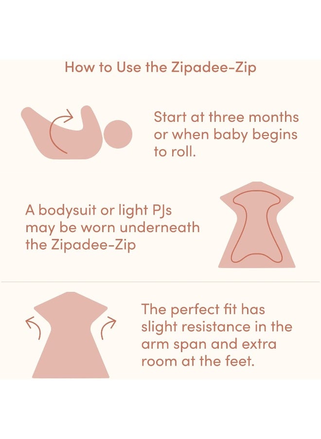 SleepingBaby Zipadee-Zip Transitional Swaddle Sack - Roomy Zipper Swaddle for Easy Diaper Changes and Proper Hip Development