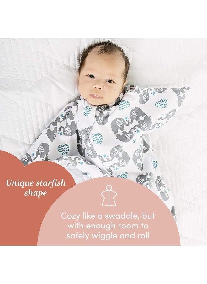 SleepingBaby Zipadee-Zip Transitional Swaddle Sack - Roomy Zipper Swaddle for Easy Diaper Changes and Proper Hip Development