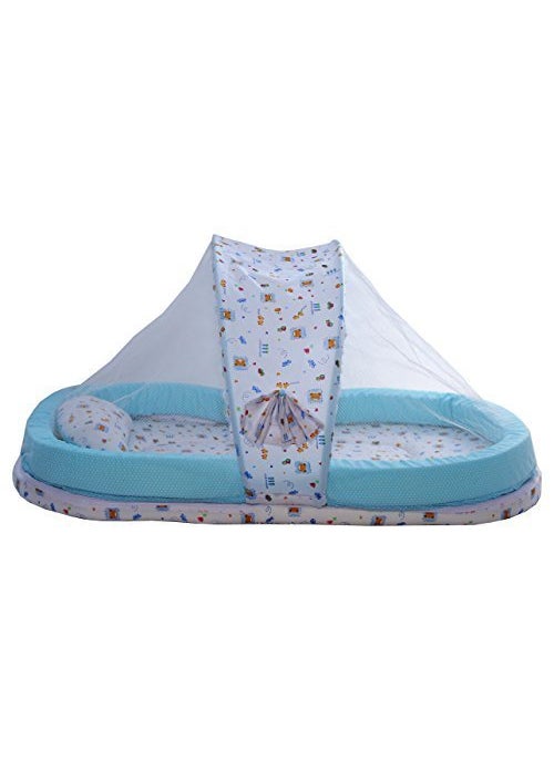 Babyjoys Mattress with Mosquito Net and Bumper Guard Chunmun Blue MT06bluechunmun
