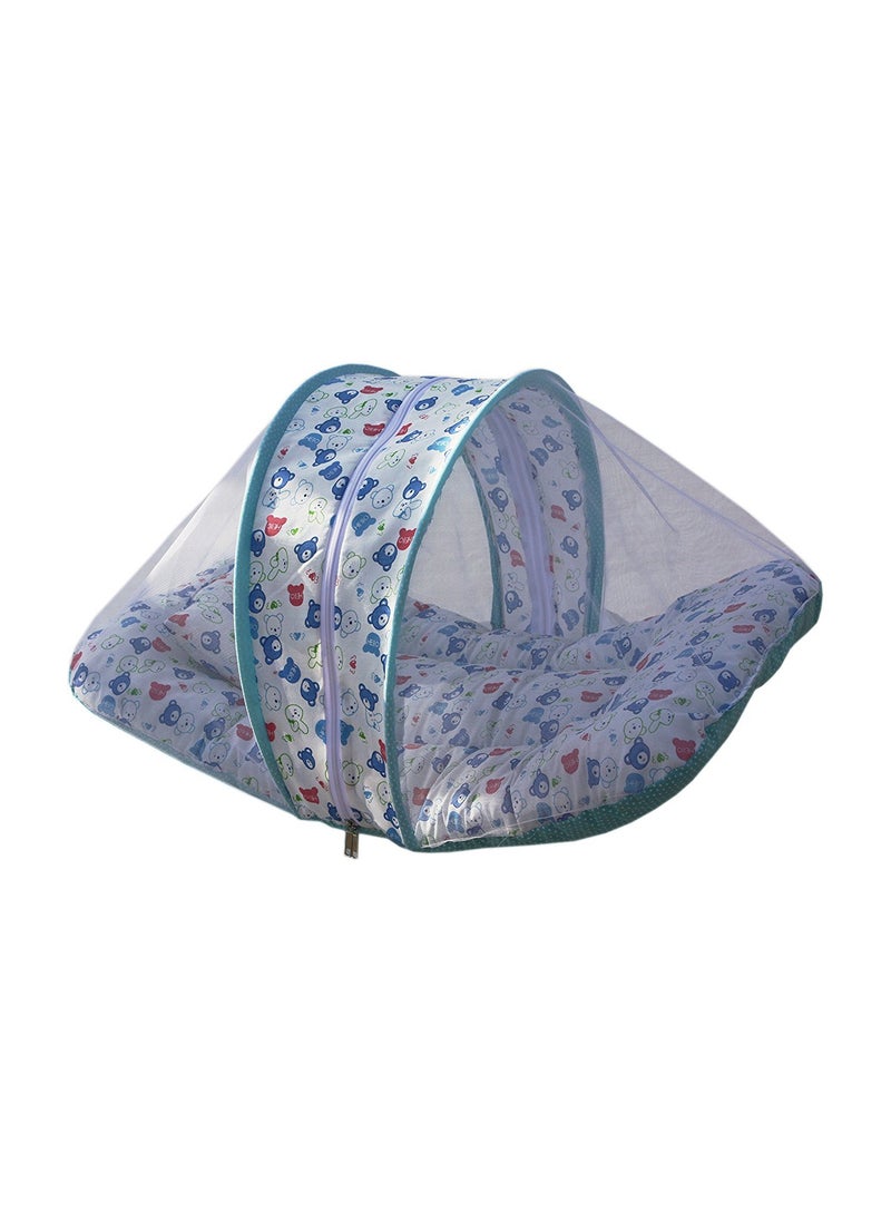 Babyjoys Toddler Mattress with Mosquito Net Teddy Blue MT01BLUEBEAR