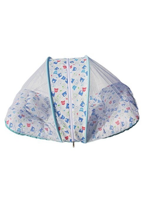 Babyjoys Toddler Mattress with Mosquito Net Teddy Blue MT01BLUEBEAR