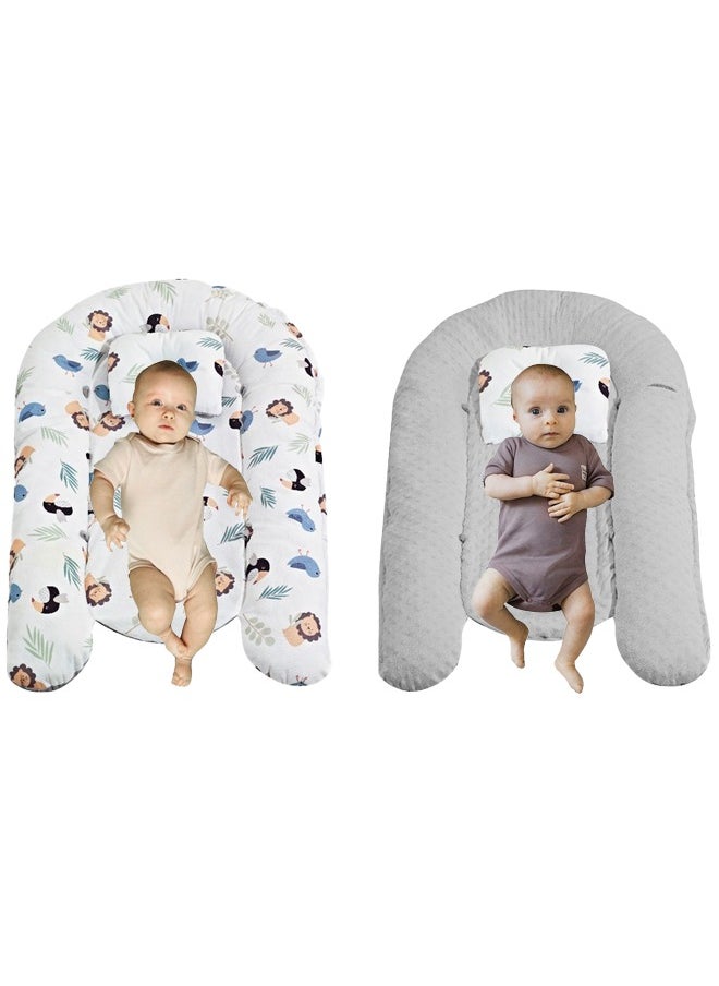 Portable Baby Nest for Sleeping - Breathable Bassinet Mattress with Pillow, Washable Cotton Co-Sleeping Crib Pad, Lightweight Travel Bionic Bed for Newborns  Toddlers, Ideal Baby Shower Gift