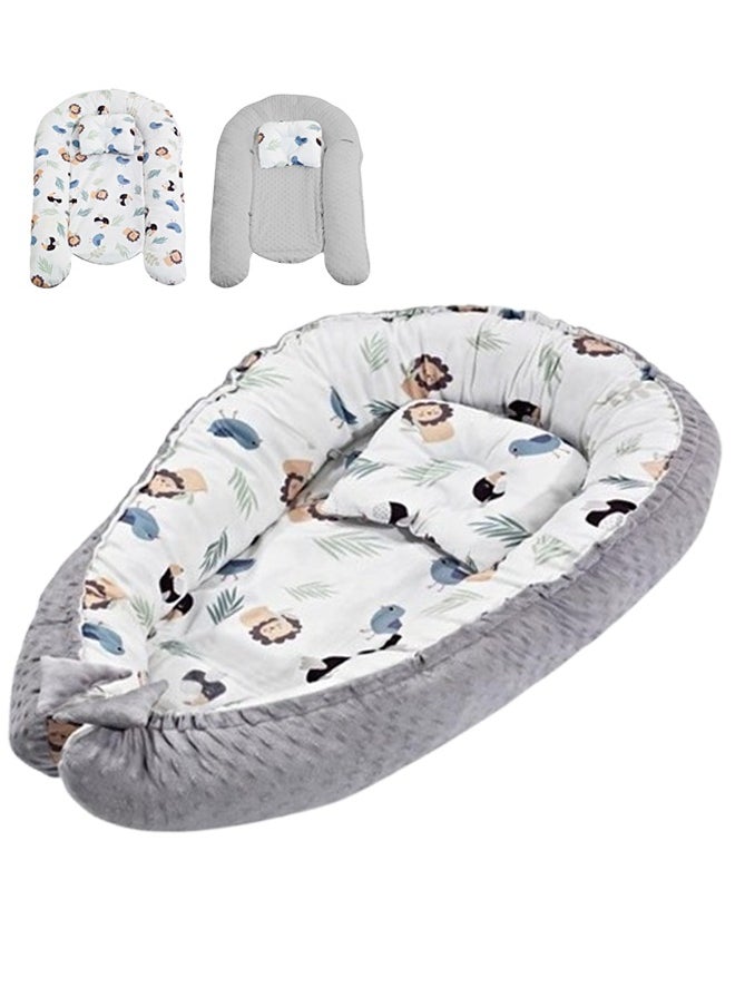 Portable Baby Nest for Sleeping - Breathable Bassinet Mattress with Pillow, Washable Cotton Co-Sleeping Crib Pad, Lightweight Travel Bionic Bed for Newborns  Toddlers, Ideal Baby Shower Gift