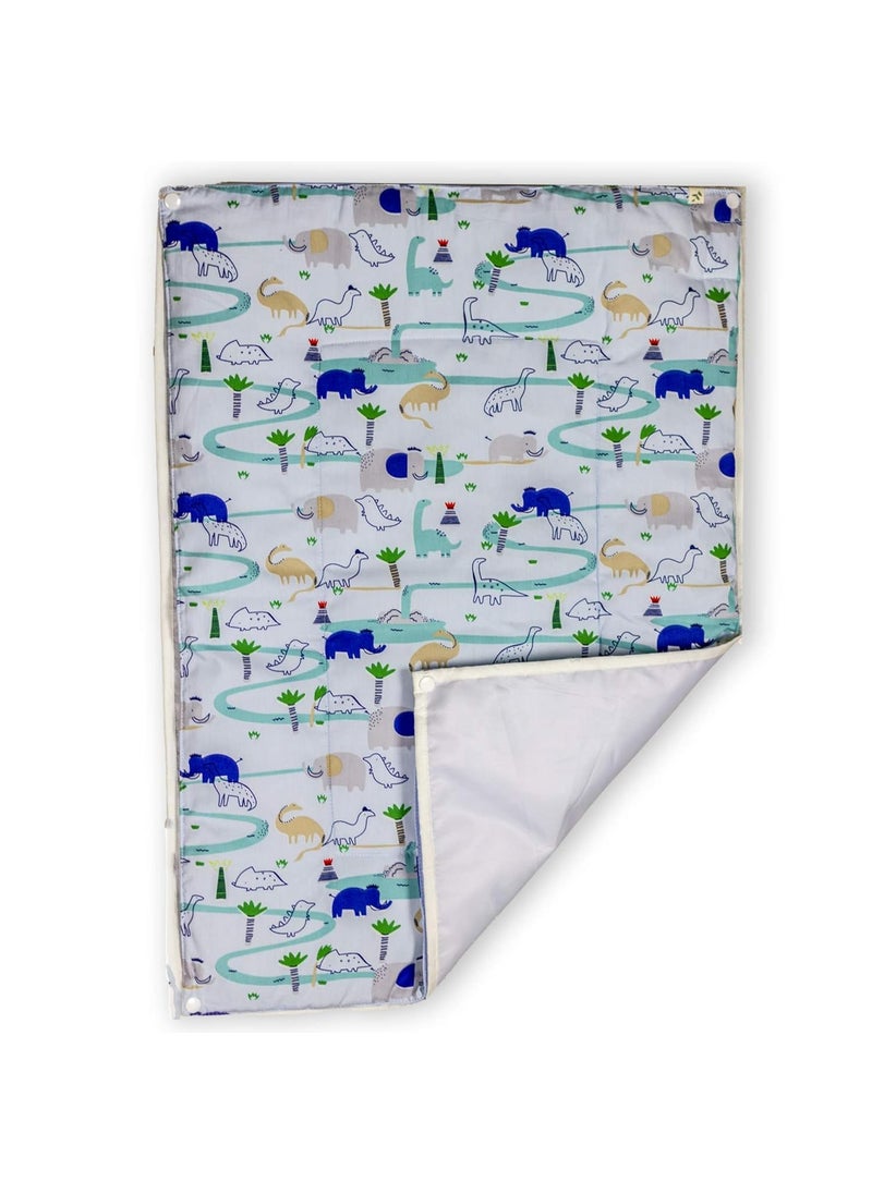 Itsyboo by Waterlemons Baby Kids Newborn Changing Mats Bed Mattress Protector Large Size 49 X 68 cms Pack of 3 DinosaurBlueBrown
