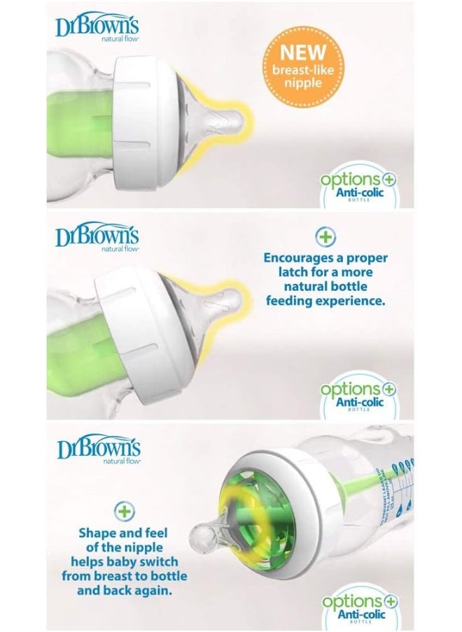 Dr. Brown's 5 oz Options+ Wide-Neck Bottles, 3-Pack