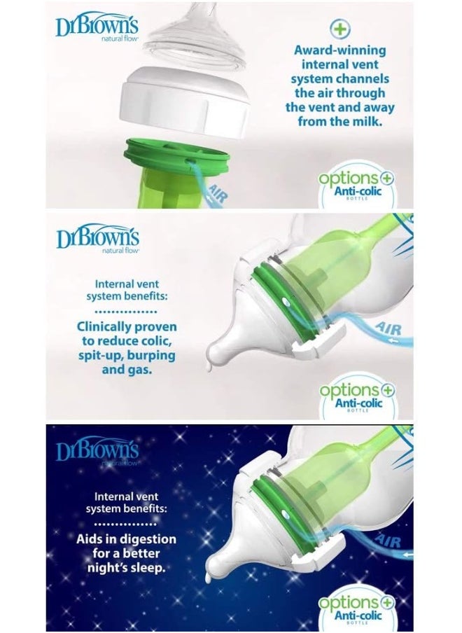 Dr. Brown's 5 oz Options+ Wide-Neck Bottles, 3-Pack