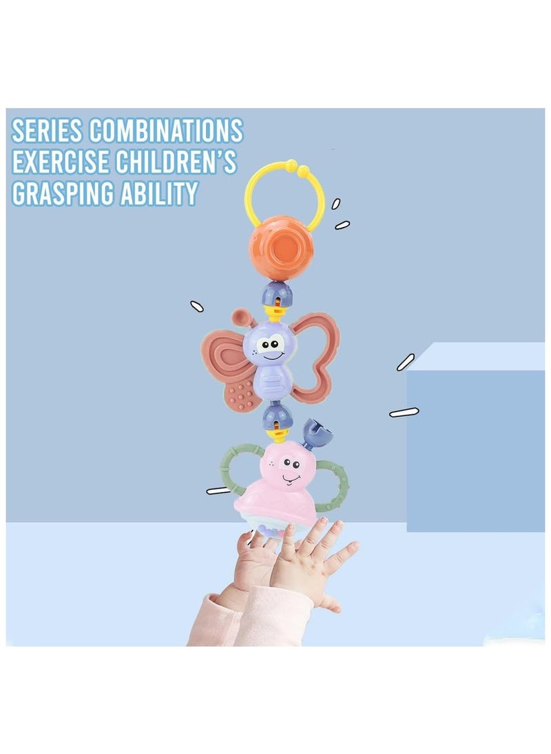 Teether Set Baby Toy, 11PCS Baby Rattles  Teether Set with Storage Box, BPA Free Soft Silicone Teething Toys for Newborns, Safe Gentle for Babies, Ideal Baby Rattle Teether Set, 3-12 Months