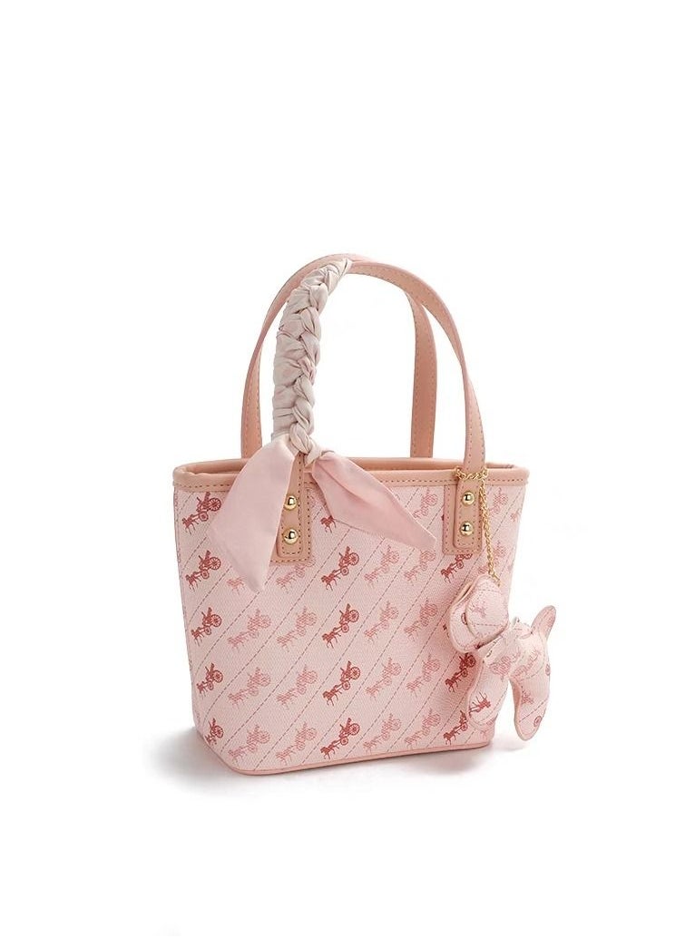 Women's Crossbody Bag Classic Print Leather Bucket Bag
