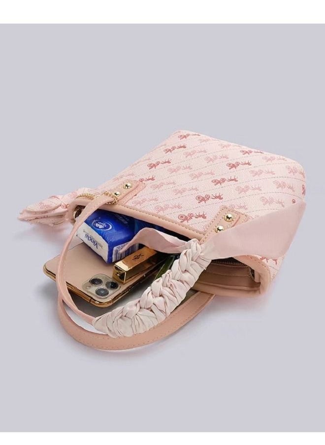 Women's Crossbody Bag Classic Print Leather Bucket Bag