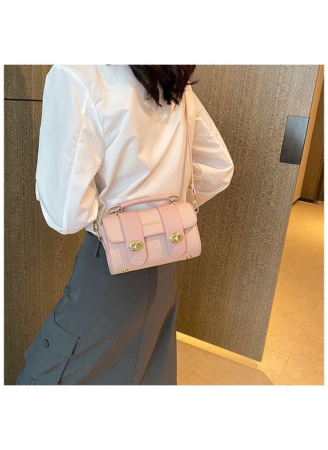 Retro Commute Ladies Flap Metal Lock Cross-body One Shoulder Phone Bag for Women Shopping Travel Party 20 x 4 x 11cm