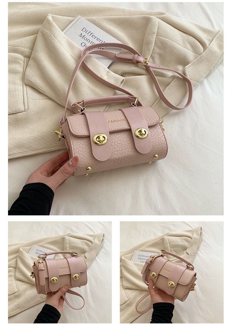 Retro Commute Ladies Flap Metal Lock Cross-body One Shoulder Phone Bag for Women Shopping Travel Party 20 x 4 x 11cm