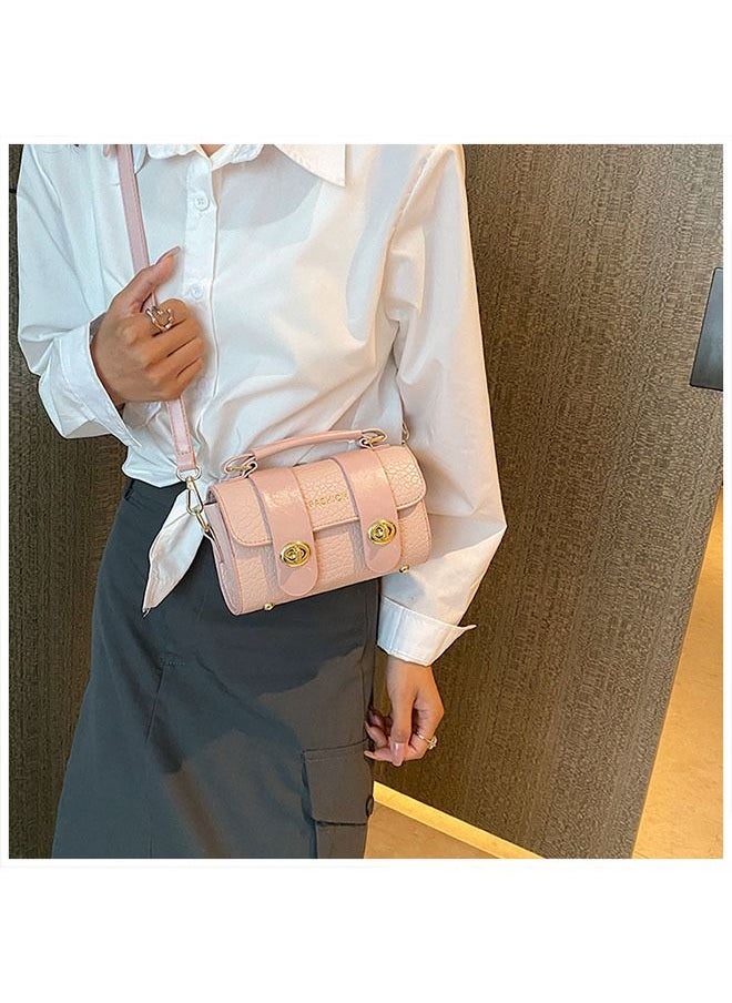 Retro Commute Ladies Flap Metal Lock Cross-body One Shoulder Phone Bag for Women Shopping Travel Party 20 x 4 x 11cm