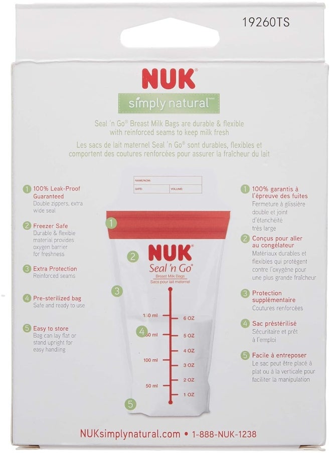 NUK Seal N Go Breast Milk Bags 50 Count YK-006