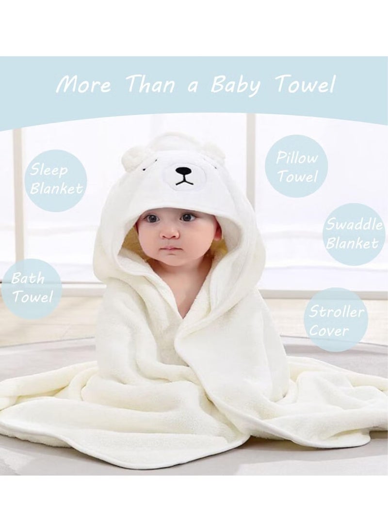 Hooded Baby Towels(2 Pack) - Large Size Premium Ultra Soft Organic Baby Bath Towel – Absorbent and Hypoallergenic Towels for Baby Boy Girl, Toddler, Newborn Essentials (Elephant  Bear)
