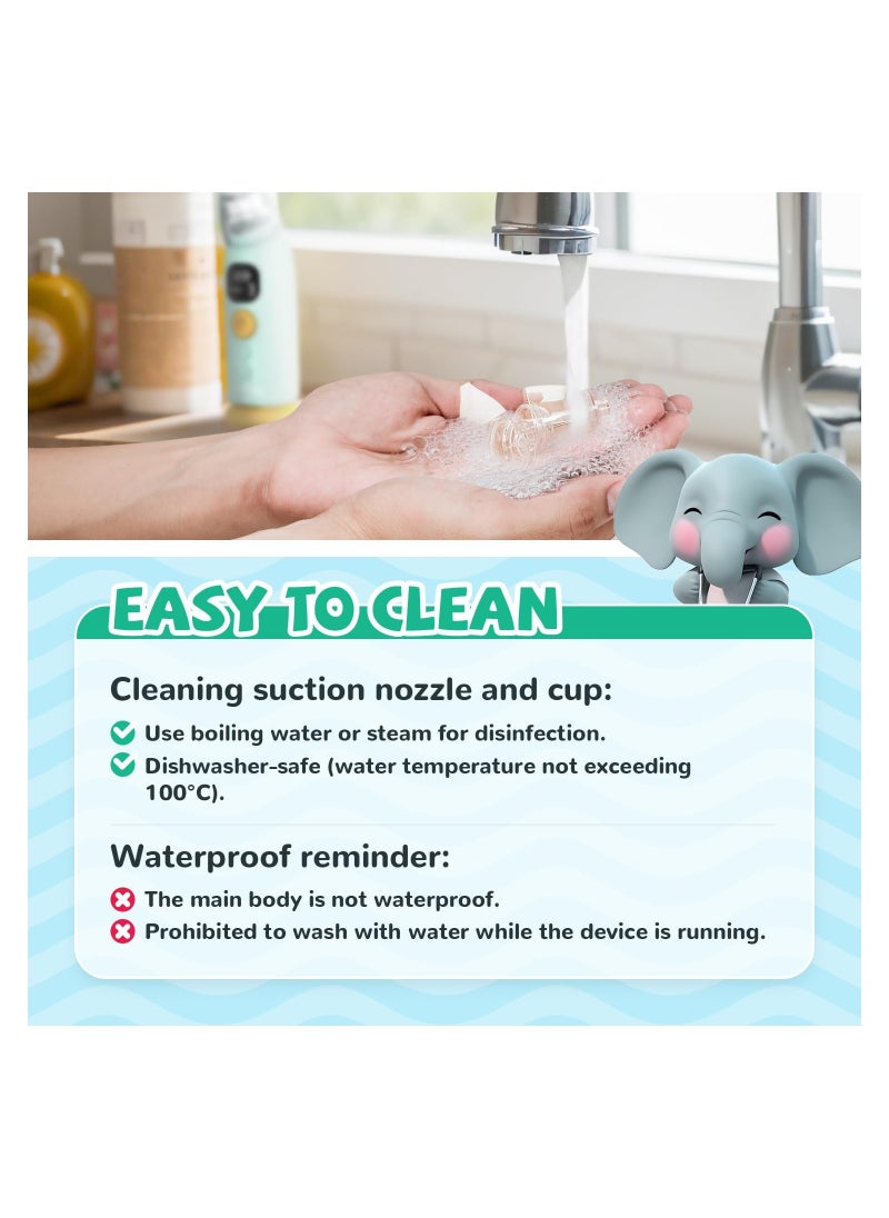 Baby Nasal Aspirator with Light and Music, Includes 3 Tips and Tweezers for Easy Use and Comfort