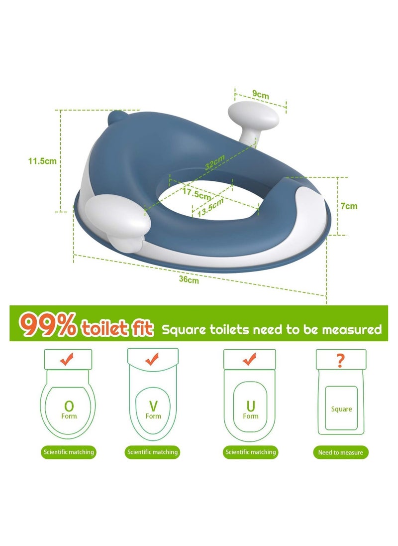 Baby Potty Training Toilet Seat with Soft Cushion Handles, Haute Collection, Double Anti-Slip Design and Splash Guard for Boys and Girls