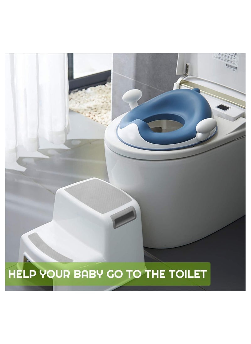 Baby Potty Training Toilet Seat with Soft Cushion Handles, Haute Collection, Double Anti-Slip Design and Splash Guard for Boys and Girls