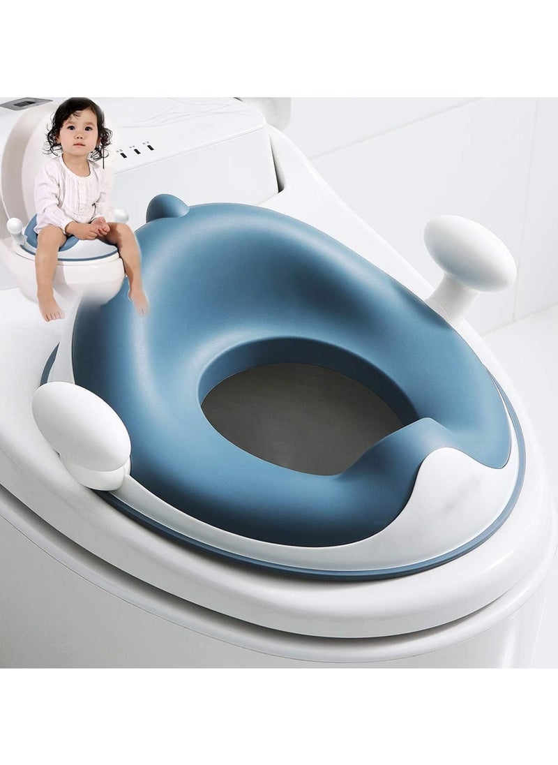 Baby Potty Training Toilet Seat with Soft Cushion Handles, Haute Collection, Double Anti-Slip Design and Splash Guard for Boys and Girls