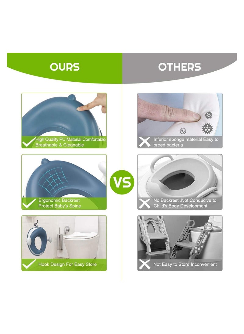 Baby Potty Training Toilet Seat with Soft Cushion Handles, Haute Collection, Double Anti-Slip Design and Splash Guard for Boys and Girls