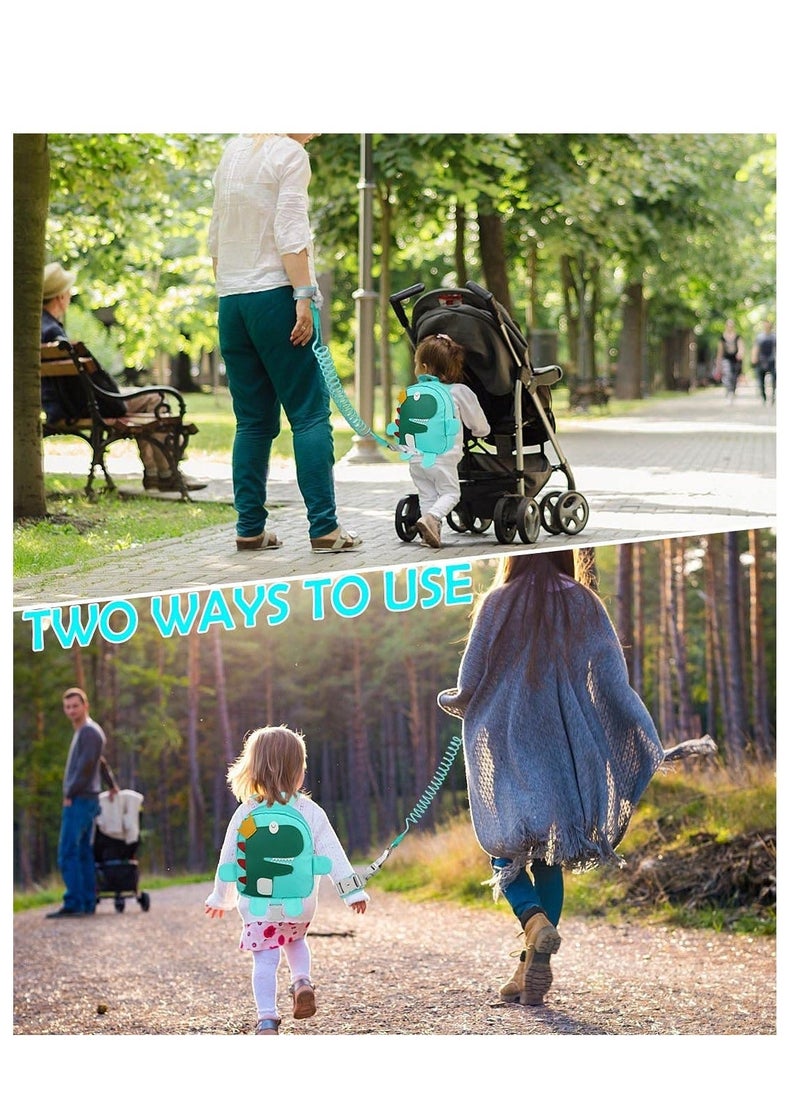 Toddler Harness Backpack Leash, Dinosaur Backpacks with Anti Lost Wrist Link, Mini Child Leash Wristband Baby Protection for Walking, Keep Kids Close Tether Rein Boys Aged 1-3 Years
