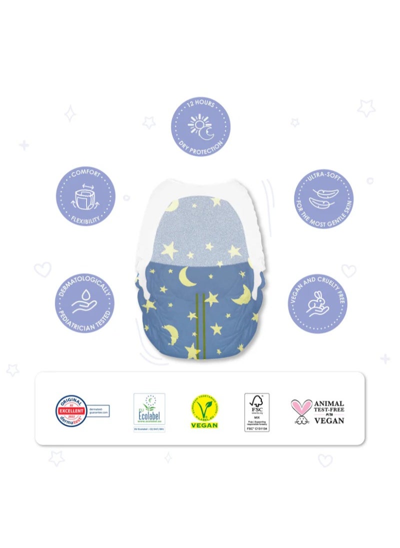 Natural Bio-Based Baby Night Training Pyjama Pants Size 5 Cloud Print 3 x 20 Pants