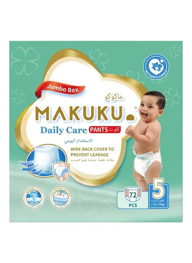Daily Care Pants Diapers Size 5 12-17kg  12-17 months 72 Diapers