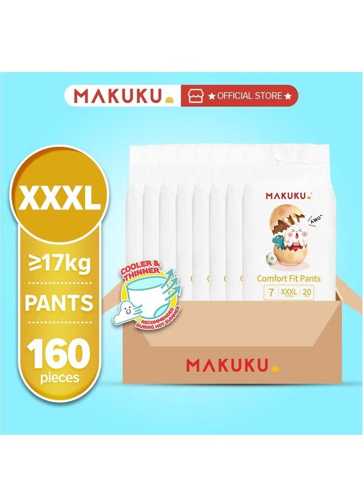 Comfort Fit Pants Diapers Size 7 17+kg  24+ months 160 Diapers