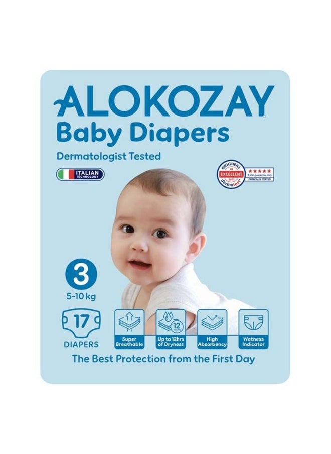 Alokozay Baby Diapers, Size 3, 5-10kg, Pack of 17’s