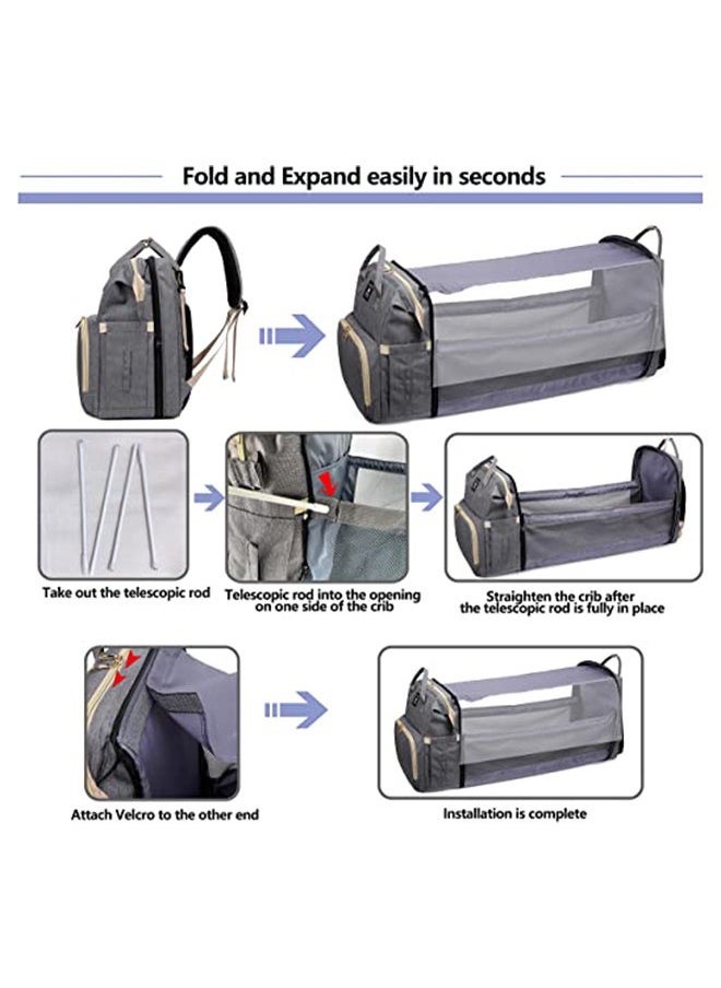 Stylish Multi-Functional Waterproof Baby Large Capacity Durable Travel Diaper Bag