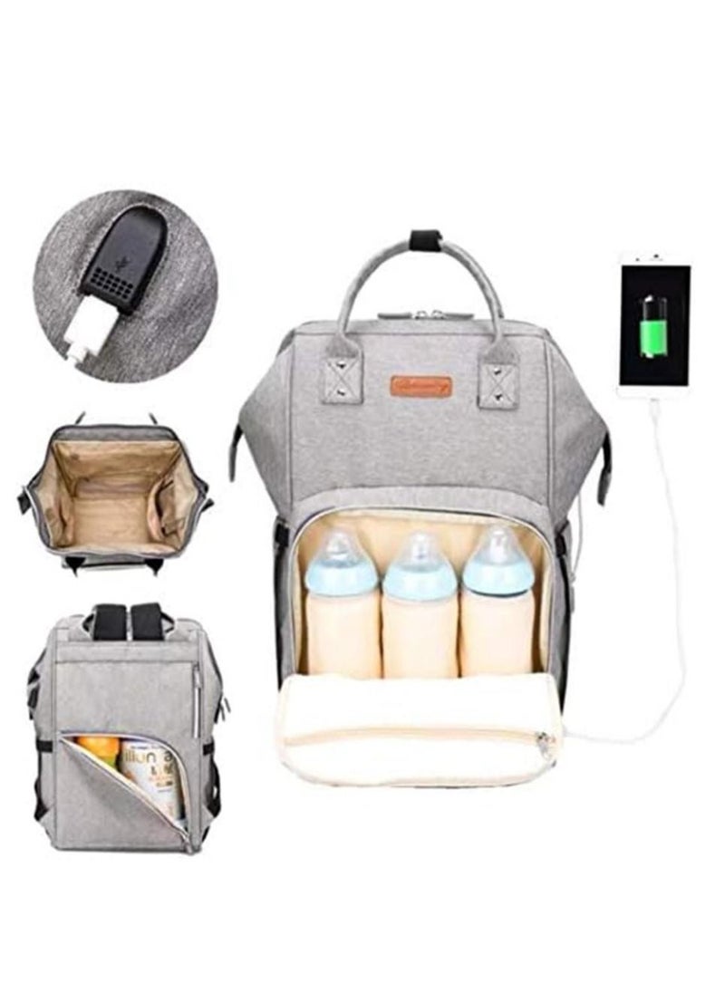 Diaper Bag Backpack USB Interface Nappy Large Capacity Waterproof Mummy Maternity for Stroller Baby Care Product