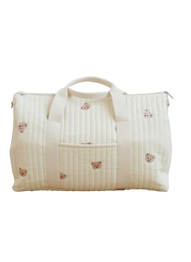 Quilted Duffle Bag For Women Cute Weekender Bag Floral Travel Bag Cotton Diaper Tote Bag