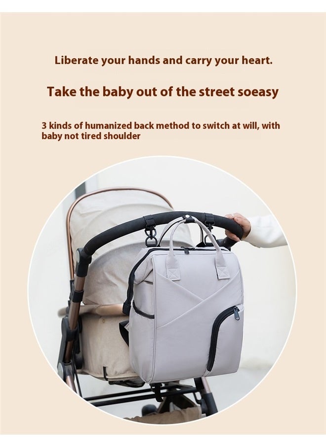 Multi-Function Diaper Backpack，Diaper Bag Tote, Nappy Backpack with Stroller Buckle