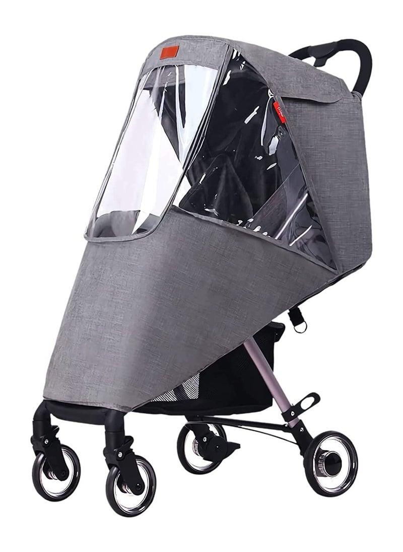 Stroller Rain Cover Universal Weather Shield for Pushchair Stroller Buggy Pram Pushchair Rain Cover with Zip Rain Cover for Pram Baby Travel Weather Shield Fit Most Strollers